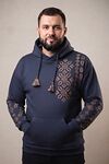 Мужской худи с начёсом Возрождение, графит с золотистым