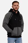 Men's warm hoodie with fleece Vohnedar khaki