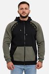 Men's warm hoodie with fleece Vohnedar khaki