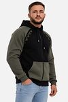Men's warm hoodie with fleece Vohnedar khaki