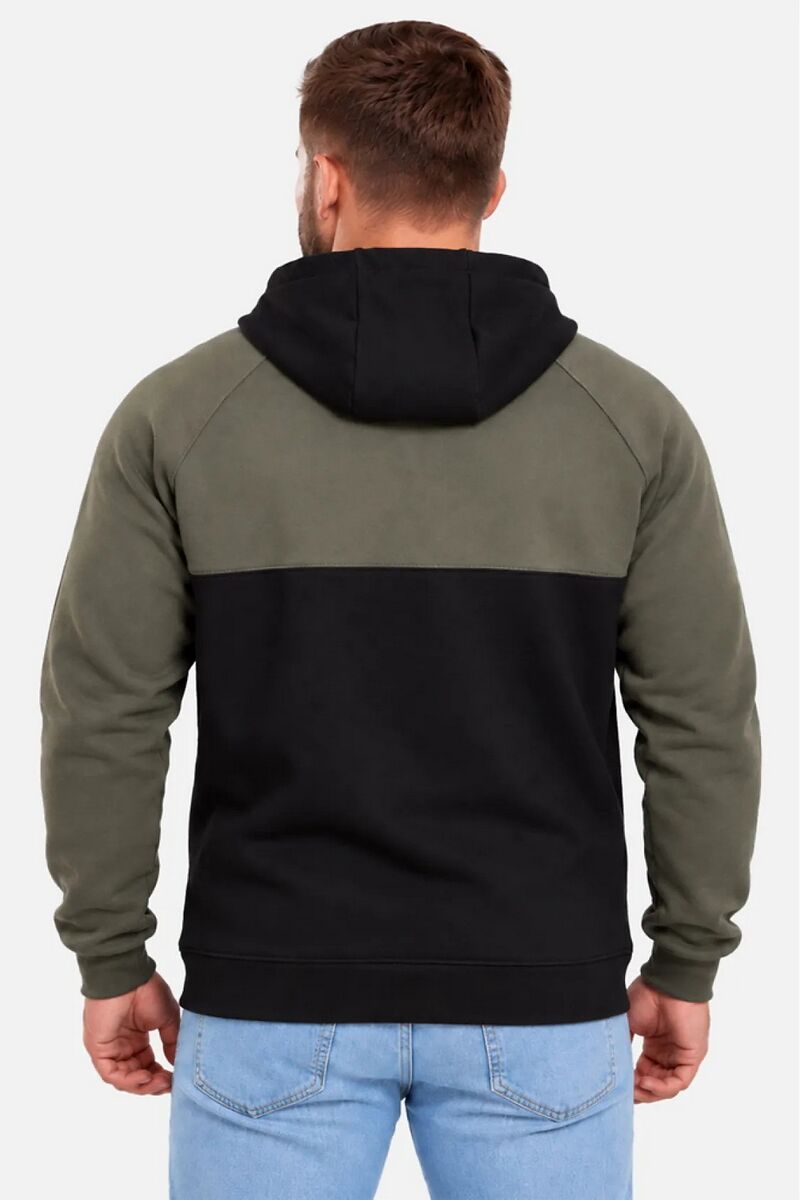 Men's warm hoodie with fleece Vohnedar khaki