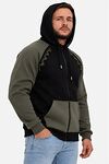 Men's warm hoodie with fleece Vohnedar khaki