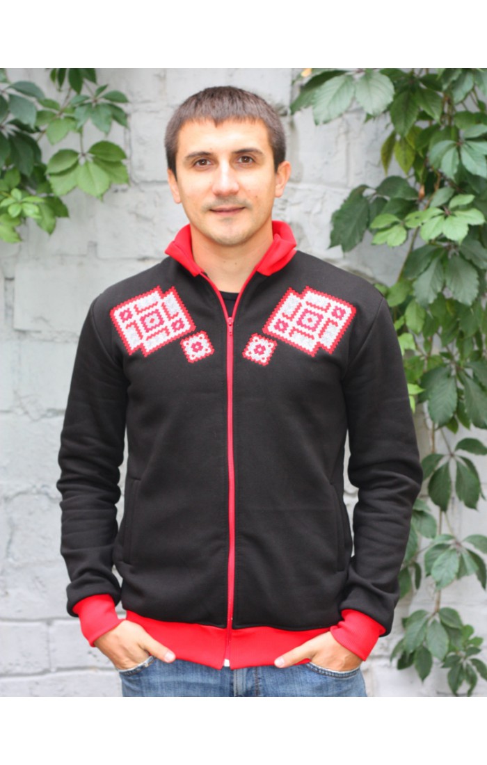 Mstislav, jacket with black and red embroidery