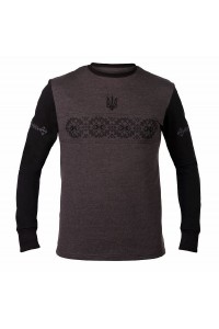 Ukraine, men's graphite sweatshirt with coat of arms