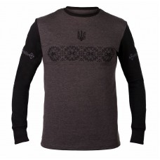 Ukraine, men's graphite sweatshirt with coat of arms