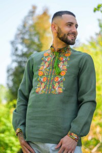 Men's embroidered shirt with long sleeves 42047