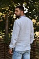 Embroidered men's white linen, Bird