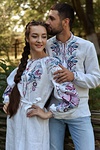 Вишиванка чоловіча льон білий, Птаха, 58