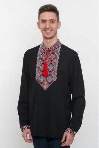 Black men's embroidered shirt Krutivus