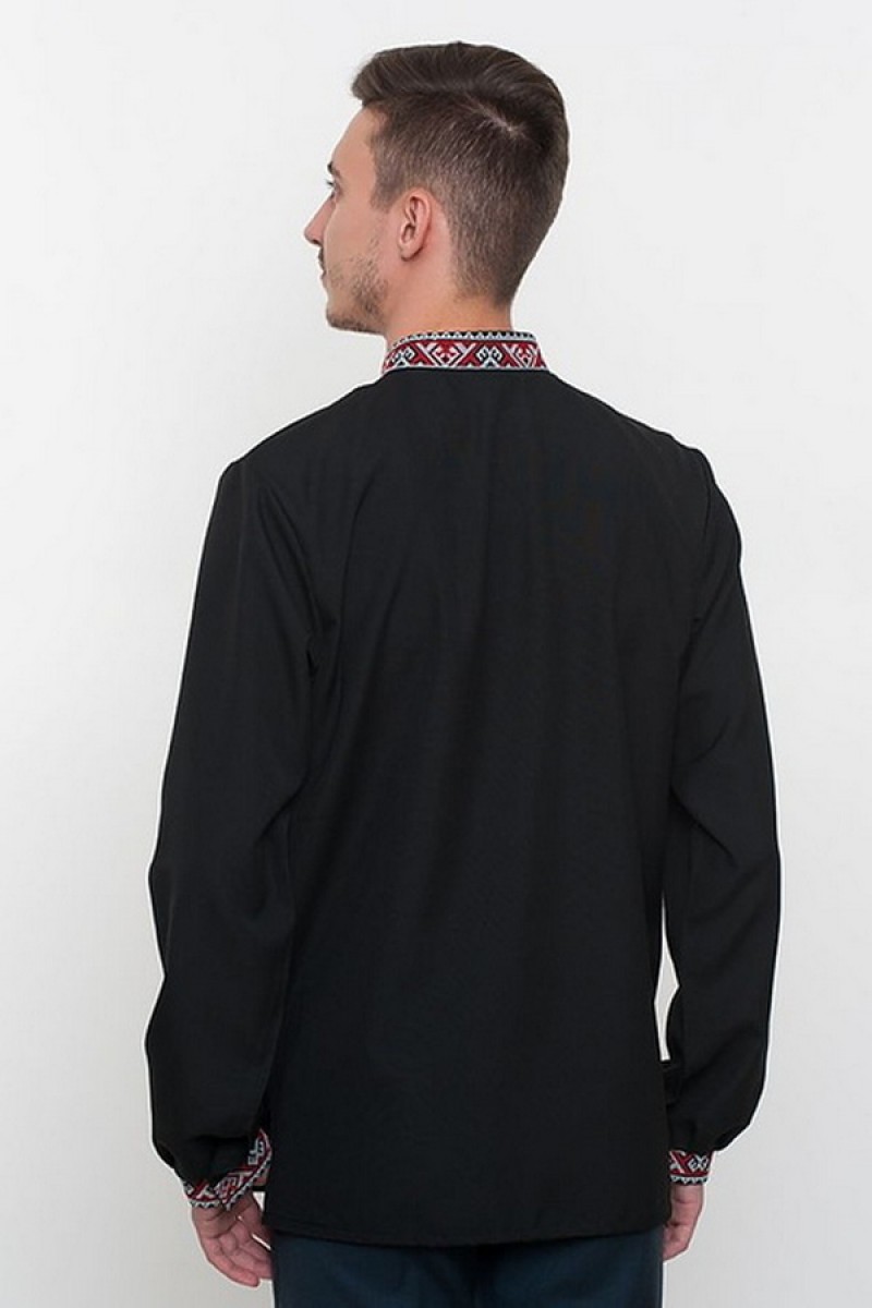 Black men's embroidered shirt Krutivus