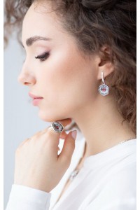 Каблучка біжутерія Мальва Rose 925 Флора - срібне вишукання з розкішним кришталем Роуз розміром 4мм