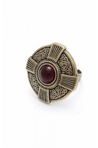 Heel Charm Ruby Bronze: Italian Zamak alloy with bronze coating and artificial ruby insert.