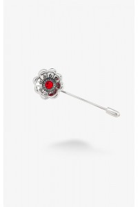 Brooch-needle Kalachik 925: elegant sparkle of light siam crystal 4mm