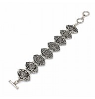 Bracelet Vaselevsa made of Italian Zamak alloy, coated with 10μ silver, with an extender.