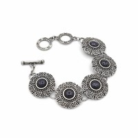 Elegant bracelet Oranta with aventurine and silver coating 10μ