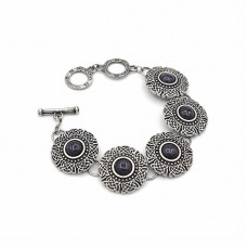 Elegant bracelet Oranta with aventurine and silver coating 10μ