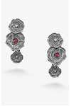 Earrings MALVI ROSE 925 triple: Elegant silver crystal of perfect and color.