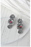 Earrings MALVI ROSE 925 triple: Elegant silver crystal of perfect and color.