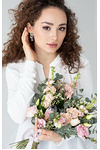 Earrings MALVI ROSE 925 triple: Elegant silver crystal of perfect and color.