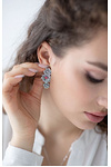 Earrings MALVI ROSE 925 triple: Elegant silver crystal of perfect and color.
