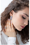 Earrings MALVI ROSE 925 triple: Elegant silver crystal of perfect and color.