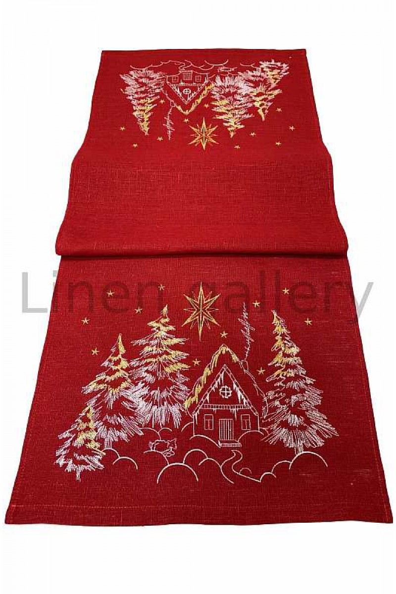 Доріжка "Казкове сяйво", червоний колір, новорічний