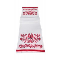White towel with red embroidery Festive, 100*33