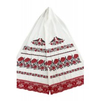 White towel with red embroidery in satin stitch Festive, 225*42