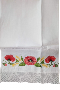 Poppies, towel ritual with embroidery