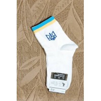 Шкарпетки білі з гербом, розмір 23-25