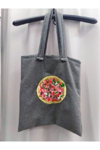 Pizza, bag with embroidery