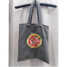 Pizza, bag with embroidery