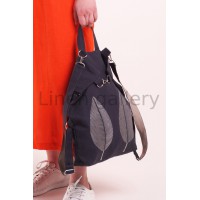 Рюкзак "Фундук" с вышивкой, черного цвета