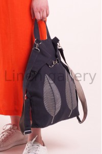 Рюкзак "Фундук" з вишивкою, чорного кольору