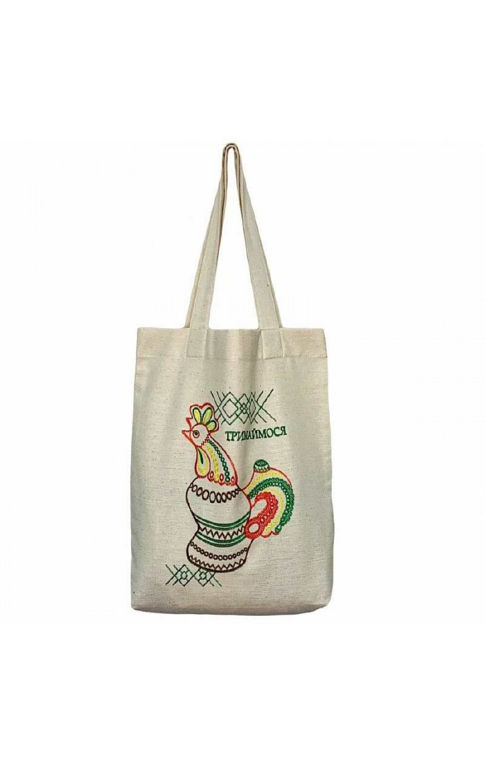Let's hold on, shopper bag with embroidery