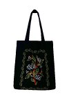 Elderberry shopper bag made of dense cotton decorated with embroidery