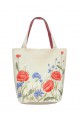 Watercolor, shopper bag with embroidery