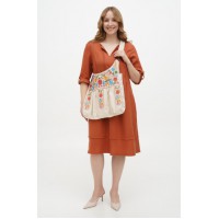 Сумка с вышивкой Метелиця бежевого цвета