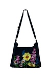 Black embroidered bag “Gerbera”