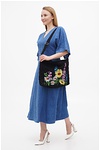 Black embroidered bag “Gerbera”