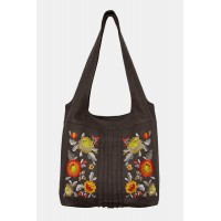 Brown bag with embroidery of the Adonis