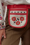 Сумка из льна с вышивкой и ремнем Цветок