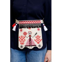 Гаман-ладунка, вышитая поясом Берегиня (беж-меланж)