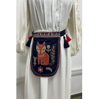 Вышитый кошелек с поясом Лисичка