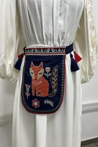 Вышитый кошелек с поясом Лисичка
