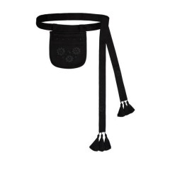 Linen embroidered handbag with a belt Flower