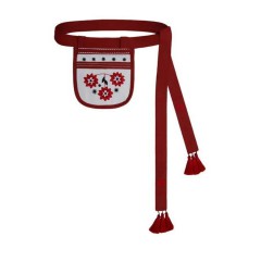 Linen embroidered handbag with a belt Flower