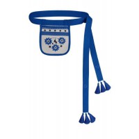 Linen embroidered handbag with a belt Flower