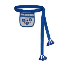 Linen embroidered handbag with a belt Flower