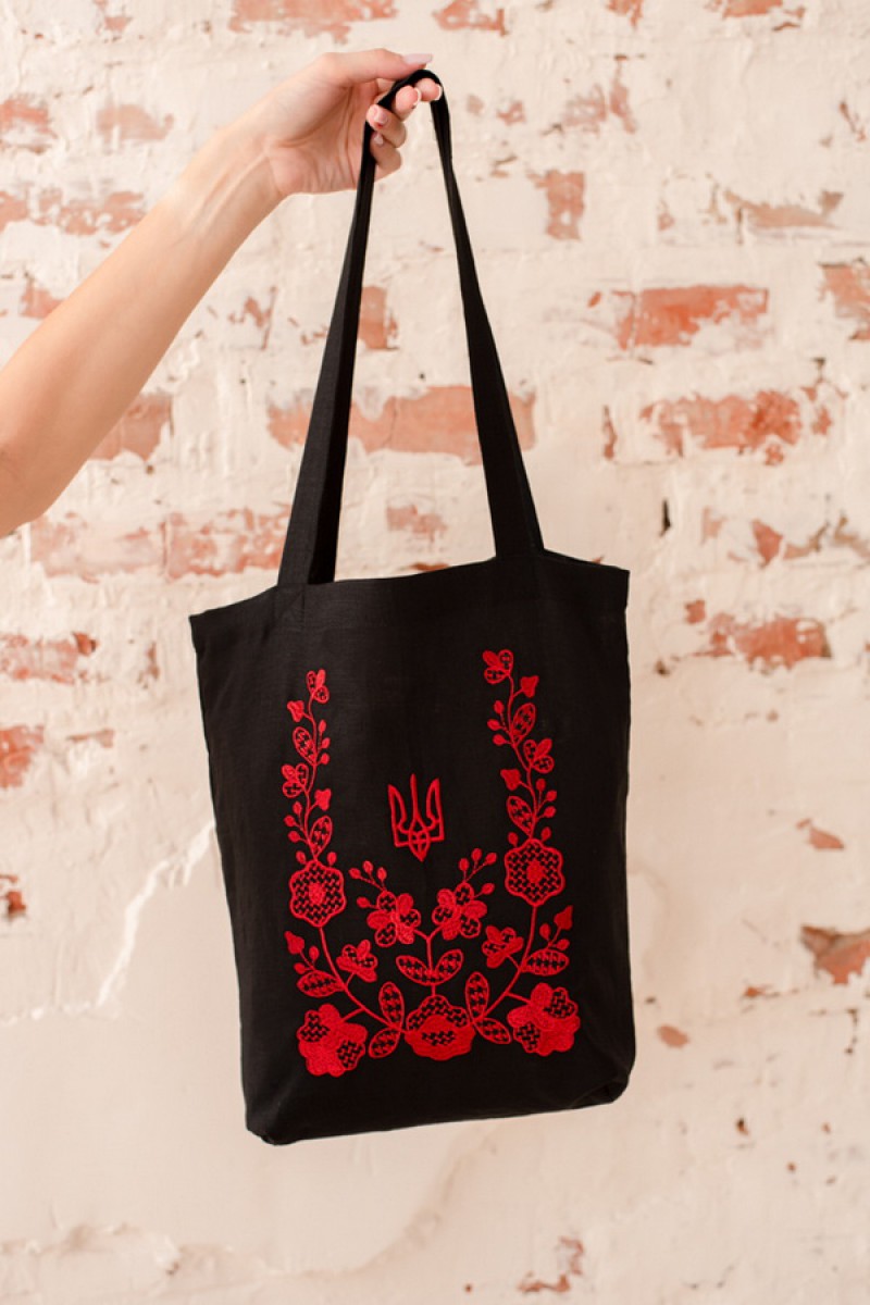 Сумка Bag Shopper Elderberry? Сумка-шоппер из плотного хлопка, украшенная вышивкой.